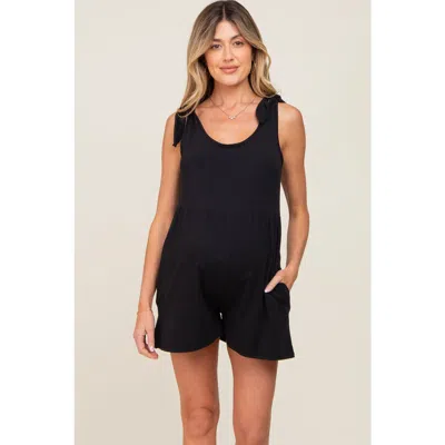 Pinkblush Knot Strap Romper In Black