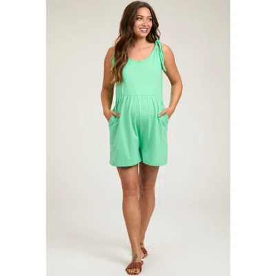Pinkblush Knot Strap Romper In Green