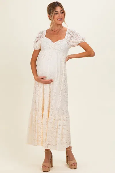 Pinkblush Lace Maxi Dress In Ivory