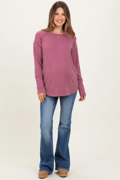 Pinkblush Lightly Distressed Maternity Flare Jeans In Multi