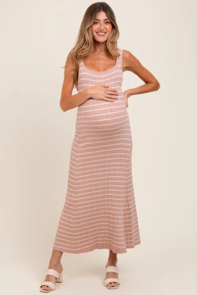 Pinkblush Lightweight Rib Fit And Flare Midi Dress