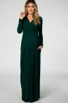 Pinkblush Long Sleeve Maxi Dress In Green