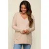Pinkblush Long Sleeve Side Slit Sweater In Neutral