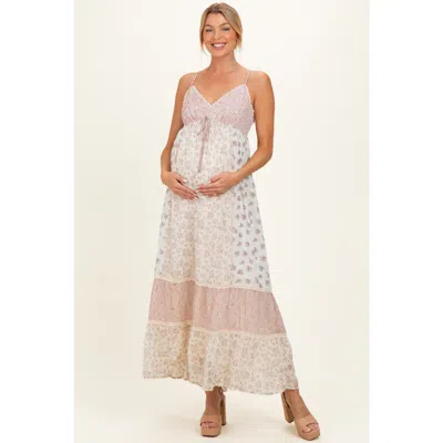 Pinkblush Mixed Floral Maxi Dress In Neutral