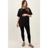 Pinkblush Oversized Crewneck Short Sleeve And Legging Set In Black