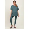 Pinkblush Oversized Crewneck Short Sleeve And Legging Set In Green