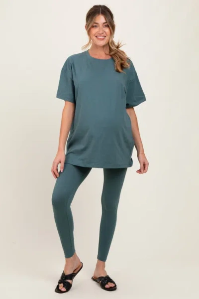 PINKBLUSH PINKBLUSH OVERSIZED CREWNECK SHORT SLEEVE AND LEGGING SET