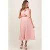 Pinkblush Pleated Woven Midi Dress