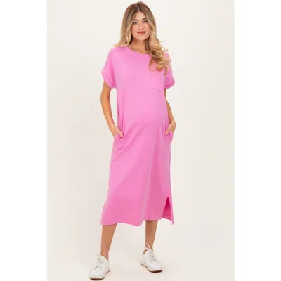 Pinkblush Pocket Front Midi T-shirt Dress
