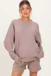 Pinkblush Pullover & Shorts Set In Brown