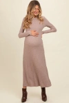Pinkblush Ribbed Knit Side Slit Midi Dress In Multi