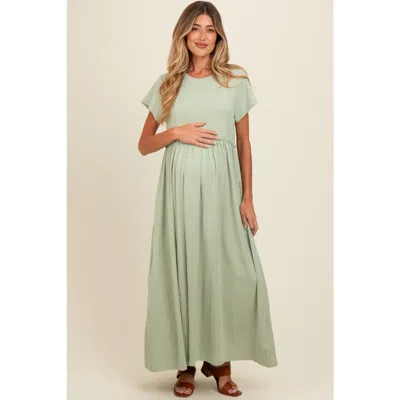 Pinkblush Ruffle Trim Maxi Dress In Green