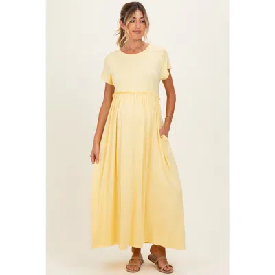 Pinkblush Ruffle Trim Maxi Dress In Yellow
