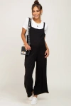 Pinkblush Sleeveless Pocketed Wide Leg Jumpsuit In Black