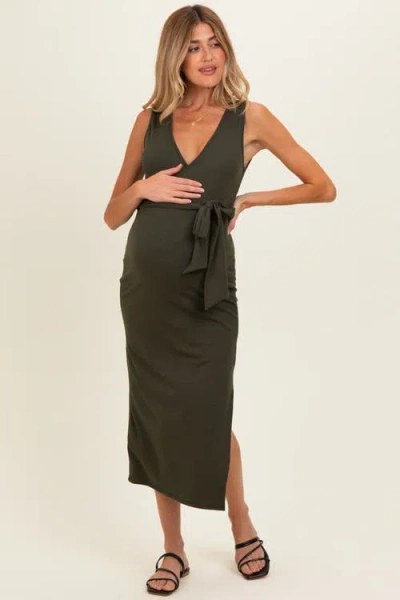 Pinkblush Sleeveless Wrap Midi Dress In Multi