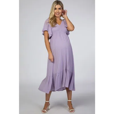 Pinkblush Smocked Ruffle Dress In Purple