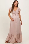 Pinkblush Smocked Top Woven Maxi Dress In Multi
