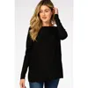 Pinkblush Soft Knit Boatneck Dolman Sleeve Sweater In Black