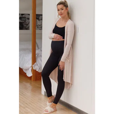 Pinkblush Solid Basic Maternity Leggings In Black