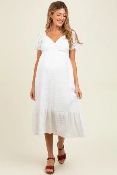 Pinkblush Solid Sweet Heart Dress In White
