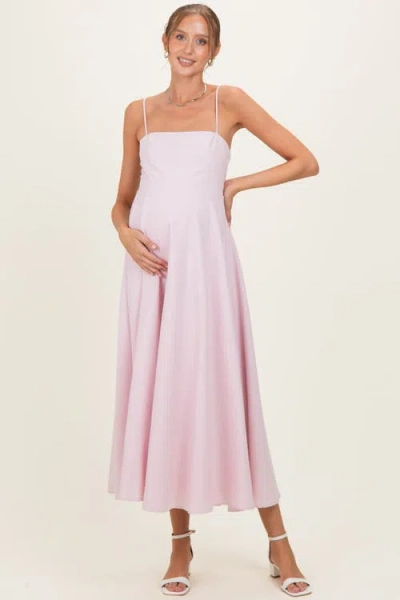 Pinkblush Spaghetti Strap Printed A-line Midi Dress