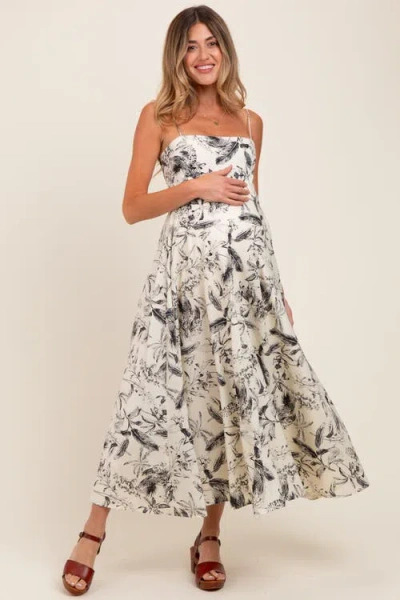 Pinkblush Spaghetti Strap Printed A-line Midi Dress In Pattern