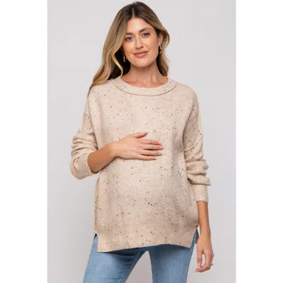 Pinkblush Speckled Knit Sweater In Neutral