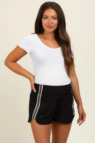 Pinkblush Stripe Detail Active Shorts In Black
