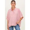 Pinkblush Striped Button Up Dolman Top