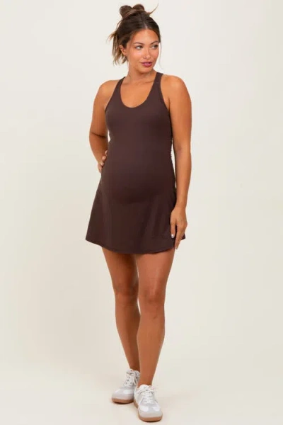 Pinkblush Tennis Racerback Romper Dress In Brown