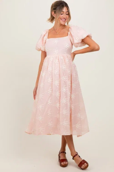 Pinkblush Textured Midi Dress