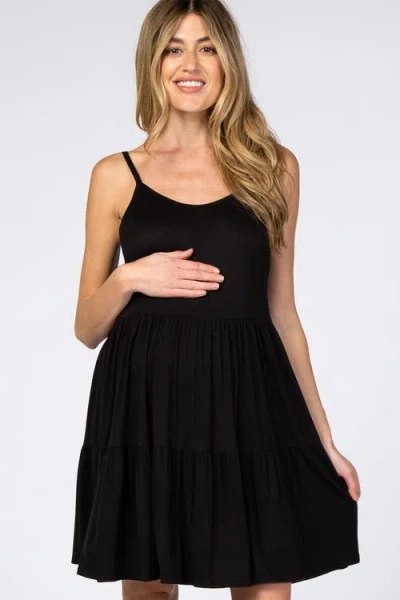 Pinkblush Tiered Tank Dress In Black