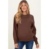 Pinkblush Wide Neck Drop Shoulder Sweater In Brown