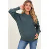 Pinkblush Wide Neck Drop Shoulder Sweater In Green