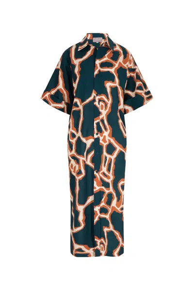 Pinkfilosofy Echo Dress In Oceanic Print In Multi