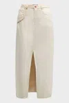 Pinkfilosofy Manantial Denim Maxi Skirt In White