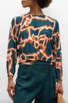 Pinkfilosofy Onda Long-sleeve Abstract Print Top In Multi