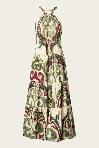 Pinkfilosofy Violet Dress In Ikat Green