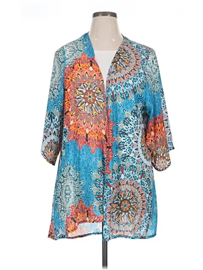 Pre-owned Pinkm Style 3/4 Sleeve Blouse In Blue