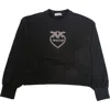 Pinko - Black Sweatshirt Logo Silver S4pijgsw057
