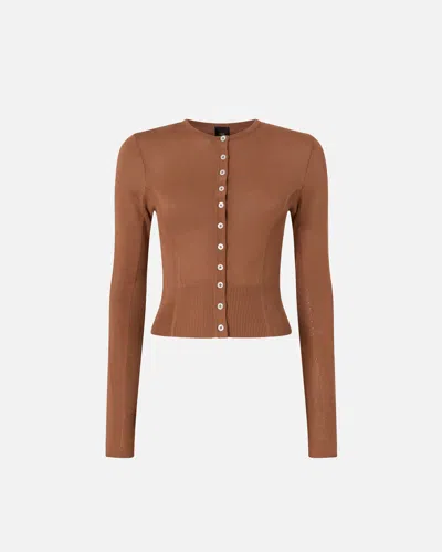 Pinko - Cardigan With Mother-of-pearl Buttons - L In Brown