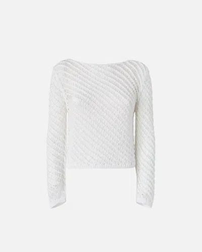 Pinko Sweaters Bianco Silver In White