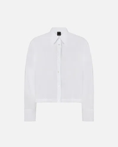 Pinko - Chemise Courte Rayée En Coton Avec Logo - 48 In White