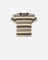 Pinko Striped T-shirt In Animal Print