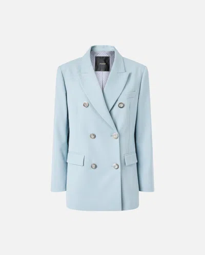 Pinko Blazer Double Breasted Notched Lapels Pockets In Blue