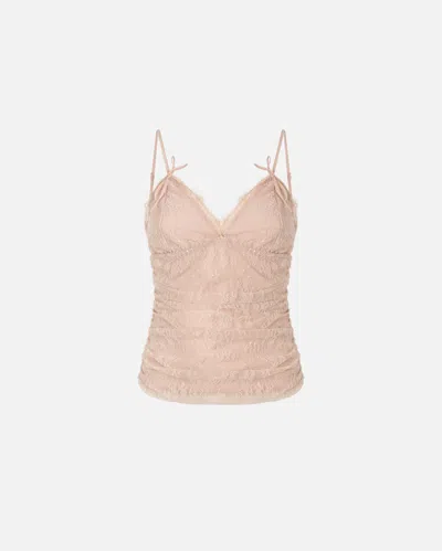 Pinko - Haut À Bretelles En Dentelle Florale - Xs In Pink