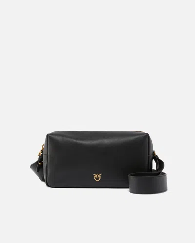 Pinko - Horizontal Bag Medium Shoulder Bag In Leather In Black