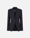 Pinko Geometric-print Single-breasted Jacket In Blue