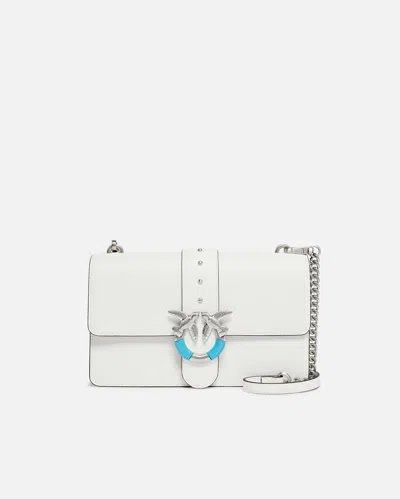 Pinko - Love Bag One Medium Shoulder Bag In Leather With Turquoise Buckle