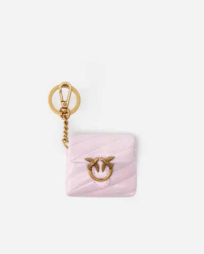 Pinko - Love Bag Puff Airpods Case In Shiny Leather In Pink